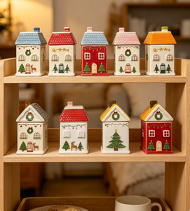 Barattolo per <span class=keywords><strong>Spezie</strong></span> in Ceramica a Forma di <span class=keywords><strong>Casa</strong></span>, <span class=keywords><strong>Porta</strong></span> Condimenti da Cucina, Personalizzabile con Logo, Regalo per le Feste - Product Image 3