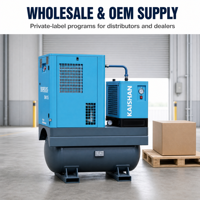 Compresseur d'air à vis PVGX avec sécheur et réservoir de collecte d'air – Système complet pour l'industrie – Vente en gros – Fournisseur OEM/ODM