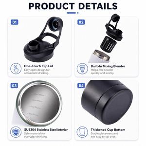 Custom logo 24 oz Insulated Metal <b>Shakers</b> <b>Bottles</b> Cup for <b>Protein</b> Mixes and Pre Workout Leak Proof Stainless Steel <b>Shaker</b> <b>Bottle</b> - Product Image 4
