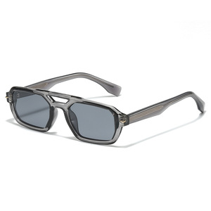 Logo Custom 2026 Retro Women Rivets Double Bridges Polarized Sun Glasses UV400 TR90 Small Frame <b>Square</b> <b>Sunglasses</b> for <b>Men</b> - Product Image 5