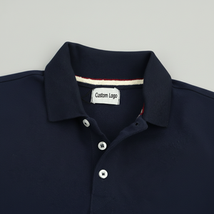 Polo de secado rápido con 3 botones, camisa de algodón con logotipo bordado, precio al por mayor, Oficina - Product Image 1