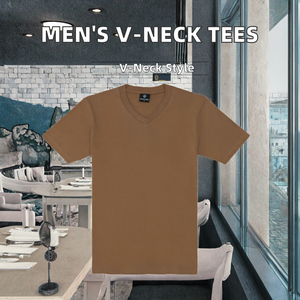 เสื้อยืดคอวีผู้ชายผ้าฝ้ายคุณภาพสูงจากผู้ผลิต ระดับพรีเมียม ดีไซน์เรียบง่าย คลาสสิก ใส่สบาย สไตล์ลำลองแบบสมาร์ท  เสื้อซับในถักแบบสั้น - Product Image 2