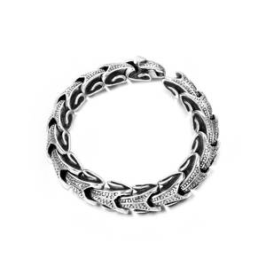 <b>Titanium</b> Steel Cast Scale Pattern Bracelet Spike <b>Chain</b> Geometric Men's Jewelry Gift CE245 - Product Image 1