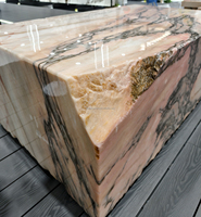 Table basse de luxe sur mesure en marbre naturel sculpté à la main, bloc massif, écologique, minimaliste, pour cuisine et salle à manger
