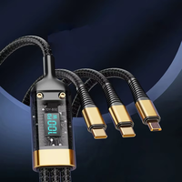 Câble de charge rapide USB universel 3 en 1, très vendu, pour iPhone, type C, Android, câble de charge de données en nylon tressé 3 en 1