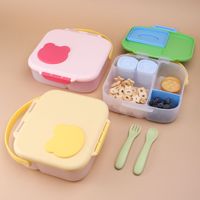 Boîte à lunch portable de haute qualité pour bébé, anti-fuite, conteneur alimentaire pour enfants, boîte bento à 4 compartiments pour tout-petits, emballage en option