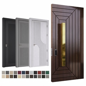 European Style Solid Wood Smart Lock Anti-Theft Entrance Door for Modern Hotel Villa Living Room Exterior Entry Door - Product Image 3
