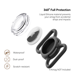 <span class=keywords><strong>Collar</strong></span> de perro Airtag de silicona impermeable seguro personalizado para mascotas - Product Image 2