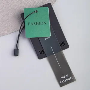 Benutzer definierte gedruckte Mode Hangtag Papier Kleidungs stück Swing Tags Luxus Marke Logo Kleidung Hang Tags mit String