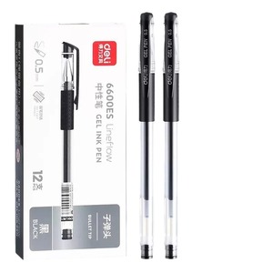 Bolígrafo de Gel Deli 6600ES, Punta de 0.5 mm, Color Negro, para Oficina y Estudiantes - Product Image 1