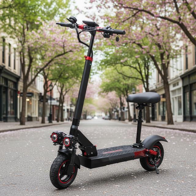 Electric Foldable Scooter 800W IPX5 Waterproof Aluminum Alloy Frame Lithium 45km/h Speed 120kg Capacity Removable Dual