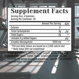 Gummies de créatine monohydrate OEM ODM avec glucides totaux – La créatine monohydrate aide à développer la masse musculaire maigre et à augmenter la force - Product Image 2