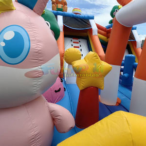 Castillo inflable comercial con temática de carnaval, parque de juegos, zona de saltos, obstáculos y combo de diversión. - Product Image 6