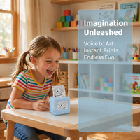 KI-Thermodrucker für Kinder mit Sprach-zu-Bild-Funktion und Sofortdruck ohne Tinte für Kreatives Lernen und Spaß