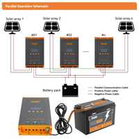Regolatore di Carica Solare HHJ60-PRO 60A 2800W 12/24/36/48V Auto con Supporto Parallelo MPPT e Carica a 3 Fasi per Scaldabagno