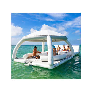 Plateforme flottante gonflable pour bar aquatique d'été avec tente, pont solaire, île flottante, salon, fête, loisirs - Product Image 1