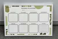 Nuevo diseño de fábrica personalizado cualquier diseño cualquier color tamaño hogar decorativo magnético semanal mes plan tablero montado en la pared tablero de notas