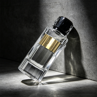 Botol Parfum Kosong Mewah 100ml Grosir Tersedia, Botol Semprot Kaca Parfum dengan Penyemprot Kabut Halus Label Logam