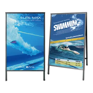 Hareketli çift taraflı a-frame vitrin rafı Poster standı reklam ve tabela için montajı kolay