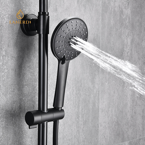 Juego <span class=keywords><strong>de</strong></span> grifos <span class=keywords><strong>de</strong></span> baño <span class=keywords><strong>de</strong></span> alta presión, conjunto <span class=keywords><strong>de</strong></span> ducha <span class=keywords><strong>de</strong></span> un solo Mango, chapado <span class=keywords><strong>en</strong></span> negro mate, agua caliente y fría, <span class=keywords><strong>Barcelona</strong></span>, Español - Product Image 3