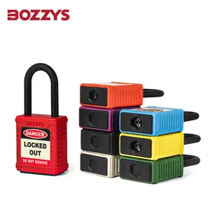 Sliding Cover Dust Proof Type Red Nylon Lock Body Safety Padlock 38mm For Industrial Overhaul To Prevent Accidental Operation