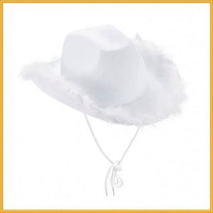 New Pink Leather <b>Western</b> Style Cowgirl Fedora Cowboy <b>Hat</b> for Women Casual Party Feather Edge - Product Image 5