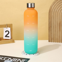 Bouteille d'eau en plastique chic personnalisée de 1000 ml pour étudiants, cadeau promotionnel portable pour le camping, gourde à boire directement, gourde d'eau agréable