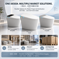 WC intelligent moderne en céramique monobloc avec bidet intégré, chasse d'eau automatique à capteur et télécommande pour salle de bain