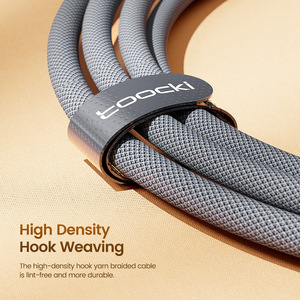 Câble de <span class=keywords><strong>charge</strong></span> rapide Toocki 100W 1,2 m avec LED, tressé en nylon, <span class=keywords><strong>multi</strong></span>-<span class=keywords><strong>USB</strong></span>, <span class=keywords><strong>charge</strong></span> rapide 6A Type C pour écouteurs - Product Image 3