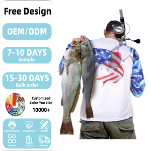 Camisas de Pesca Masculinas Personalizadas por Atacado com Máscara Facial, Sublimadas, UV UPF 50, Secagem Rápida, Hoodie de Pesca de Alto Desempenho - Product Image 1
