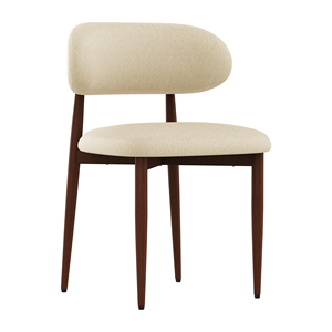 Ensemble de 2 chaises de salle à manger modernes et durables en tissu de lin écologique, dossier capitonné, rembourrage en mousse, pieds en bois, fauteuils inclinables manuels pour salon - Product Image 3