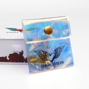 Small Pvc Holographic Shinny Laser Plastic Envelope Pouch with Metal Button for Jewelry Earring <b>Ring</b> Necklace Packaging Bag - Product Image 6