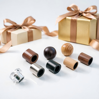 Tapa de Rosca Personalizada para Botella de Perfume de Madera, Ecológica, Duradera, Forma Cilíndrica, Diseño Antiderrames, Portátil, Opción de Logotipo Personalizado