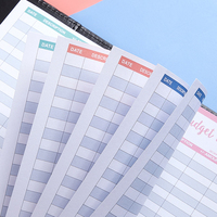 12 feuilles de budget d'expenses pour classeur A6 en cuir PU, avec 8 pochettes pour classeur A6