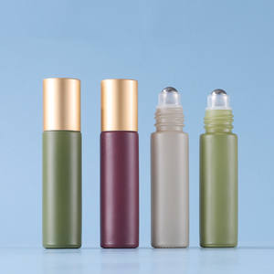 Flacons roll-on en verre mat Morandi 5ml 10ml avec bouchons à vis dorés pour crème visage, huile essentielle pour les yeux, sérum, mascara, parfum et huile faciale - Product Image 2