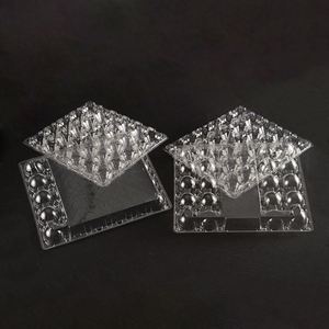 Bandeja de plástico transparente rectangular de PET con 30 orificios para huevos de codorniz, organizador de huevos desechable con tapa, muestras gratis - Product Image 1