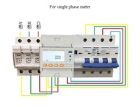 Acrel Medidor de Potencia Monofásico Prepago, Carril Din, RS485, Modbus, RF, Tarjeta de Recarga, Pantalla LCD, CA, 220V, 2 Unidades