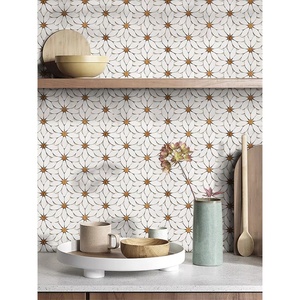 Nhà Bếp Phòng Tắm Tường Gạch Trang Trí Daisy Hoa Nghệ Thuật Bằng Đá Cẩm Thạch Khảm Không Thường Xuyên Mô Hình Vuông Đá Cho Nội Thất Ứng Dụng - Product Image 6