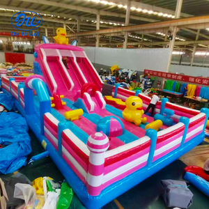 Castello Gonfiabile Commerciale Personalizzato Delilai per Bambini a Forma di Luna in PVC, con Scivolo Acquatico e Zona Salto - Product Image 2