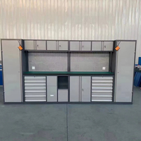 Armoires à outils combinées pour garage, robustes, en acier inoxydable, avec plateau de travail, chariot à outils d'atelier, capacité de charge de 500 kg, HY HS-77