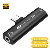 Adaptateur USB C vers Jack 3,5 mm 30W PD pour iPad Pro Air Samsung Type-C 3 5 Écouteurs OTG Décodeur numérique Audio haute résolution Convertisseur auxiliaire