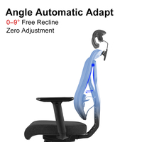 Chaise de bureau ergonomique confortable en maille avec accoudoirs 3D, dossier haut, siège en mousse moulée pivotant et réglage lombaire pour projets de bureau