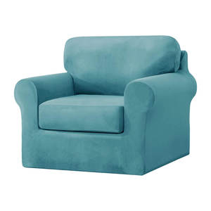 طقم كرسي بذراعين مكون من 7 قطع مع <span class=keywords><strong>3</strong></span> مسند ظهر <span class=keywords><strong>3</strong></span> أريكة مخملية مطاطية قماش مضاد للانزلاق ميزات مرنة قابلة للغسل - Product Image 2