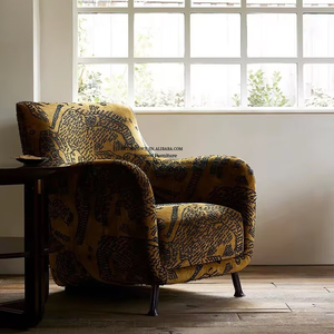 बाघ पर्वत पैटर्न आधुनिक नवर्डिक अवकाश कुर्सी, घर कार्यालय या बेडरूम के कमरे के फर्नीचर के लिए असलबवाला पैर - Product Image 5