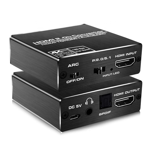 HDMI to HDMI ARC Optical Audio Extractor 18Gbps 4K 60Hz 3D HD HDR HDMI 2.0 5.1 Channel ARC Audio Extractor Converter Adapter