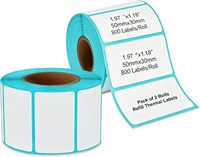 Label Stiker Printer Thermal Perekat Sendiri 50x30mm untuk Rumah, Kantor & Bisnis, Tahan Minyak, Tahan Sobek, dan Mudah Diganti