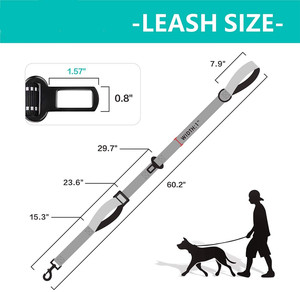 Guinzaglio per cani riflettente staccabile OEM 2 in 1 guinzaglio per cani con cintura di sicurezza per <span class=keywords><strong>auto</strong></span> collare per cani e guinzaglio Set forniture per animali domestici accessori per animali domestici - Product Image 3