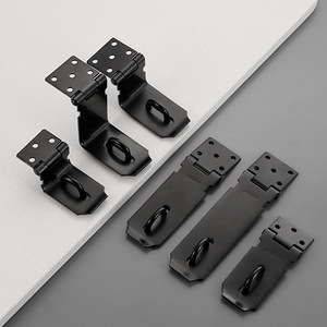 Wuxin Haopin Loquet de porte antivol en acier inoxydable 304 noir, style moderne et simple, avec cadenas, pliable à 90 degrés - Product Image 2