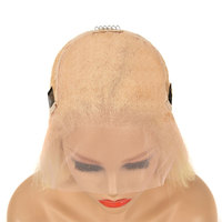 Perruques brésiliennes blondes 613 de 12 à 28 pouces, grade 10A, vierges, naturelles, avec frontal 13*6 en dentelle, densité 180%, pour femmes noires