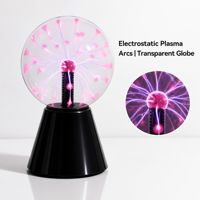 Boule de plasma LED en verre USB 5V à activation vocale, lumière violette, décoration de nuit pour chambre et bureau, cadeau créatif, vente en gros, décorations pour la maison